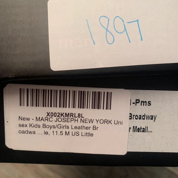NWT MARC JOSEPH NEW YORK KID'S LEATHER BROADWAY LOAFER‎ PEWTER METALLIC 11.5 M - Picture 6 of 6